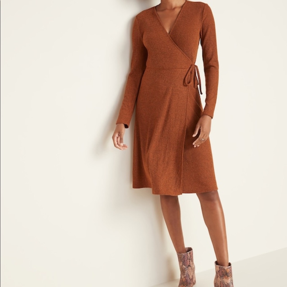 Old Navy Wrap-Front Rib-Knit Dress